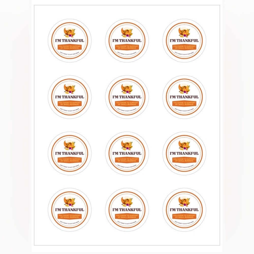 24CT Thanksgiving Small Business Sticker - Picture 2 of 2